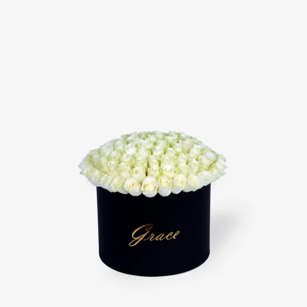 Bouquet White | black flower box