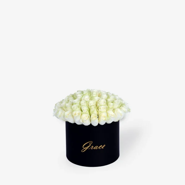 Bouquet White | black flower box