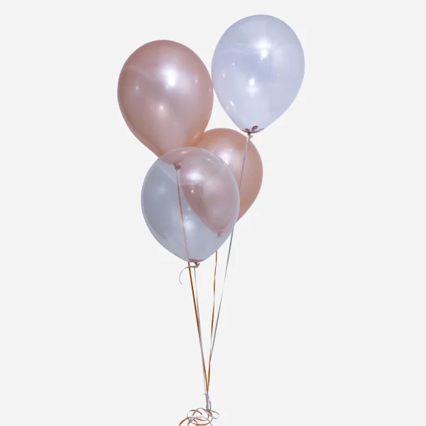 Metallic Peach and White Balloon