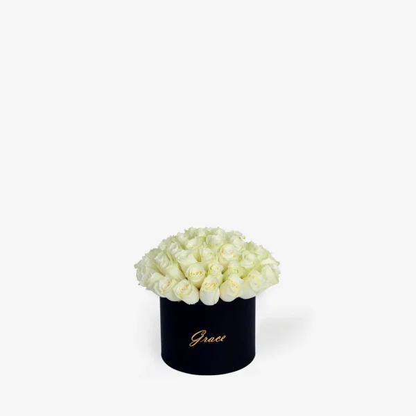 Bouquet White | black flower box