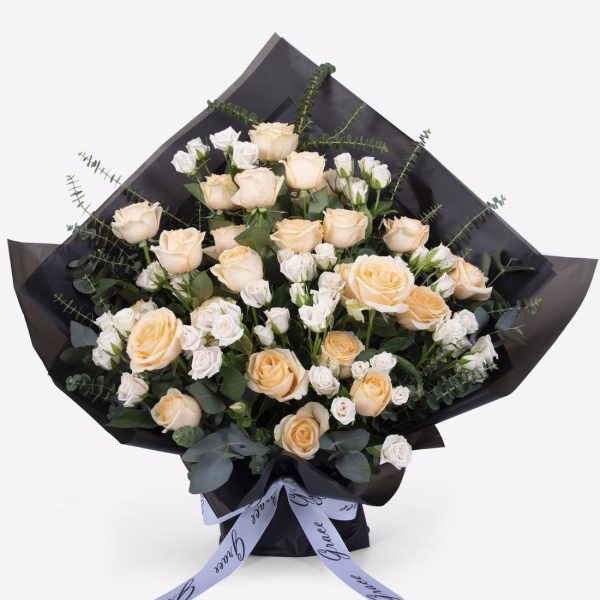 Peach roses flower bouquet