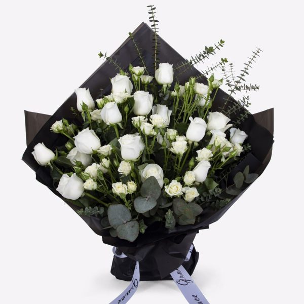 bouquet white roses. grace shop